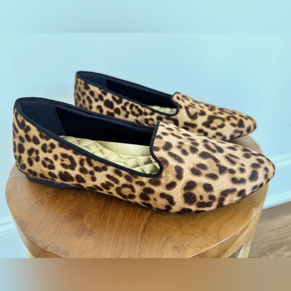 Birdies Shoes - Birdies Women's Starling Cheetah Calf Hair Slip On Smoking Slipper Flats Size